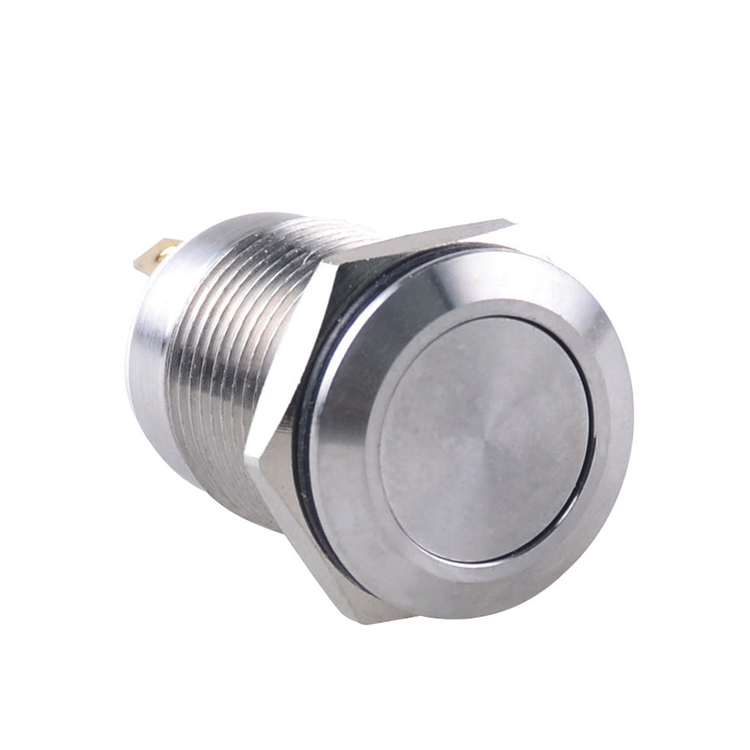 GL-12F10-SJ Waterproof Momentary Switch Normally Open 1NO Flat Push Button