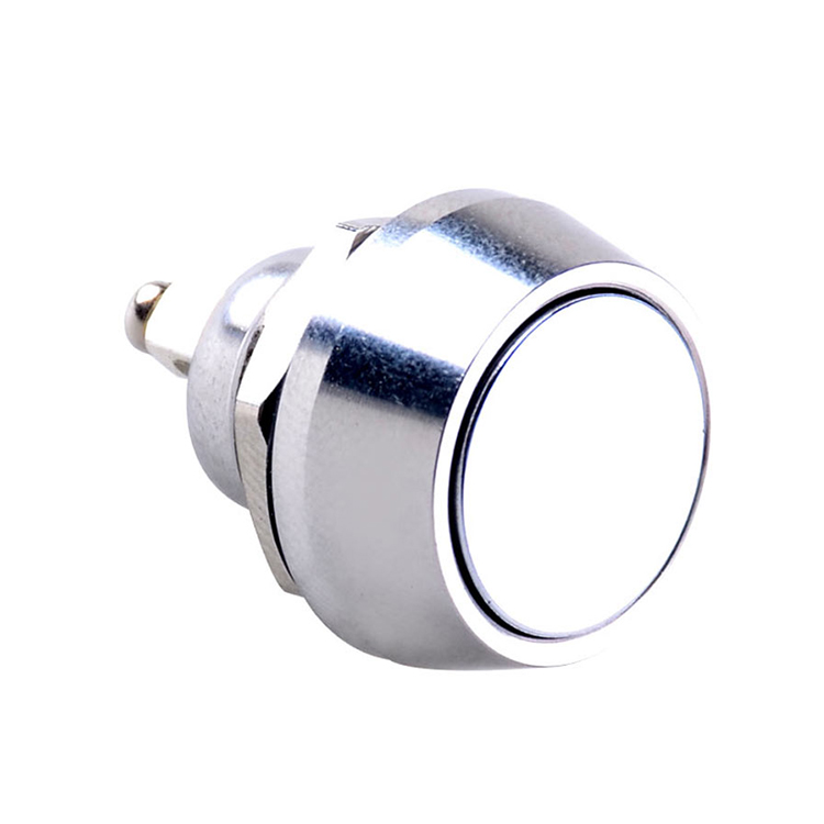 GL-12FC10-S Momentary 12mm Big Head Flat Button Metal Push Button Switch