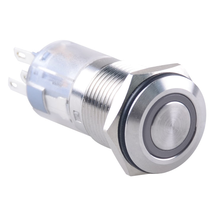 GL-16F11E-R23-SJ 16mm 1NO 1NC 5 Pins Stainless Steel Ring 24V Momentary Metal Push Button