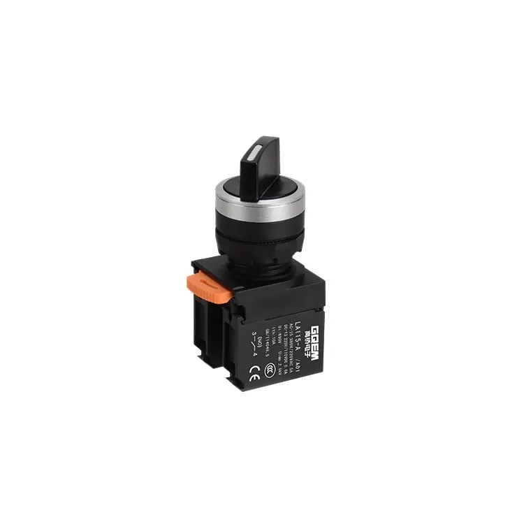 LA115-A5-11XA01 New Type Waterproof IP65 22mm Latching 1NO 1NC 2-Position Selector Switches With Short Lever Black Handle
