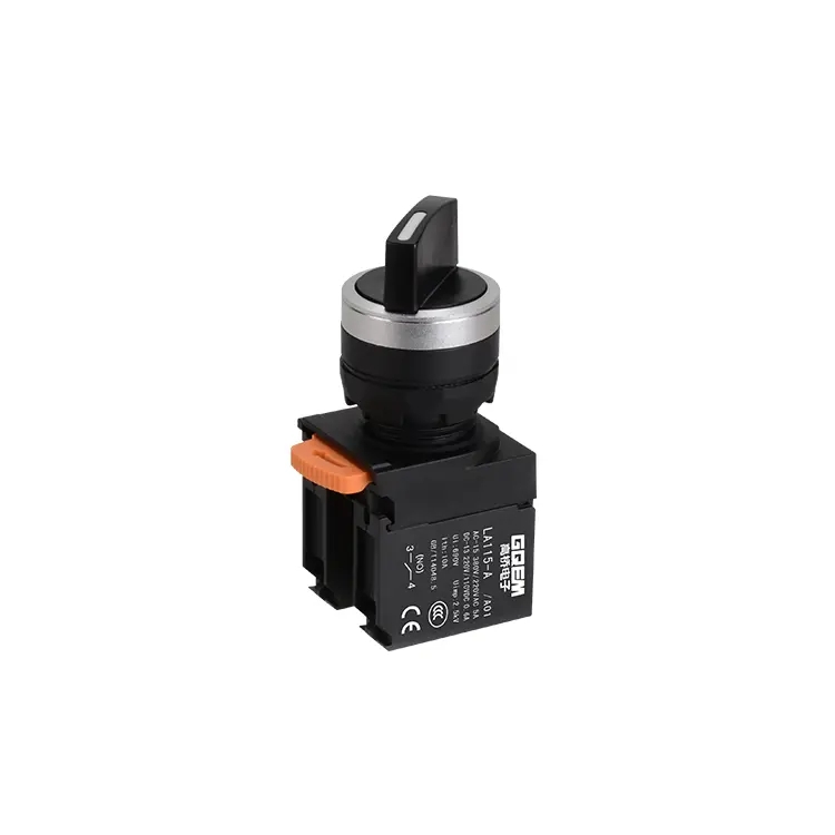 LA115-A5-20XSA01 New Type 22mm Maintained 2NO 3-Position Rotary Switches With Short Selector Handle Lever For Medical Equipment