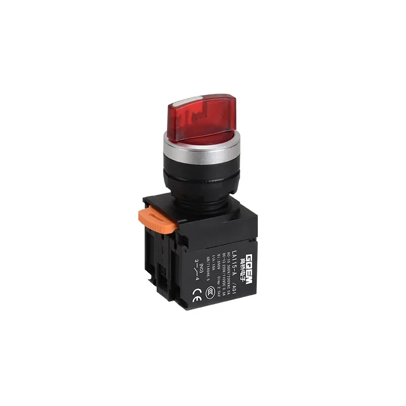 LA115-A5-20XSDA01 New Type Latching 2NO 3-Position Short Selector Switch Push Button With Red LED Light For New Energy Machines