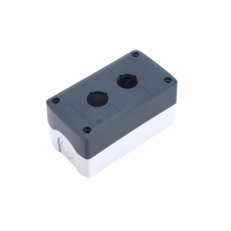 GOB-2A-GW Two Holes Grey Cover White Base Push Button Control Box