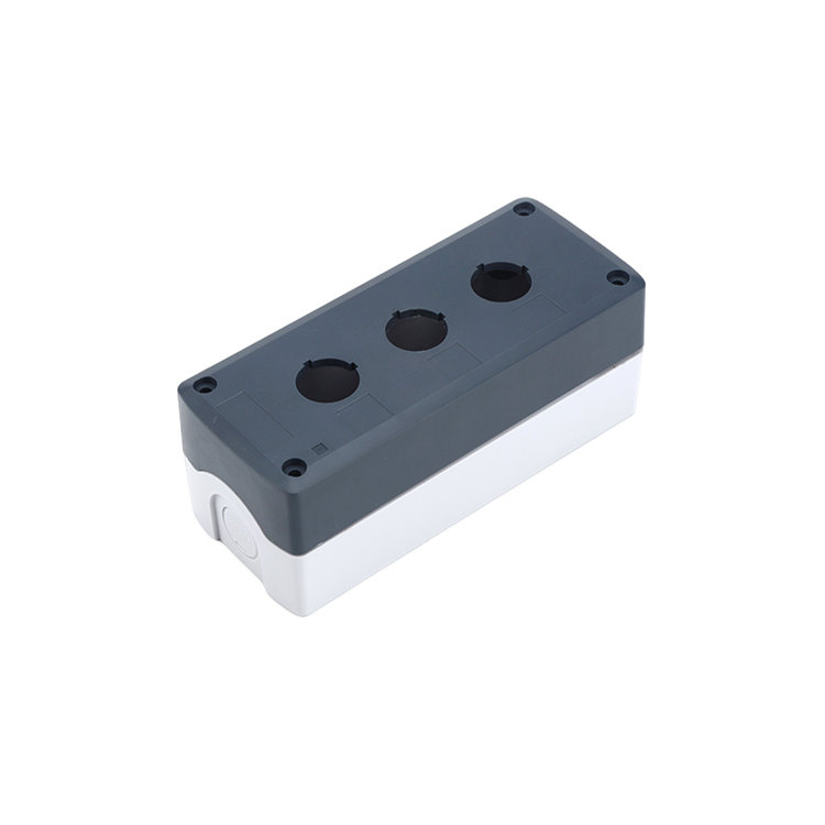 GOB-3A-GW Three Holes Dark Grey Cover With White Base Push Button Control Box