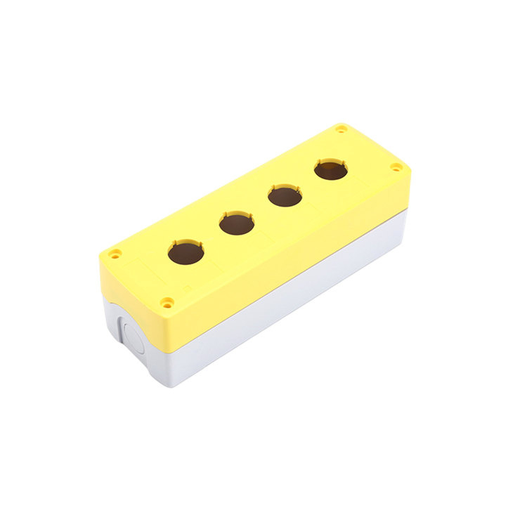 GOB-4A-YW Button Switch Box Four Holes IP65 Waterproof Yellow Cover Control Box