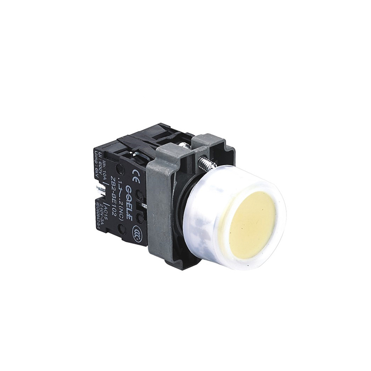 GXB2-BP55 1NO&1NC Momentary Flat Push Button Yellow Head