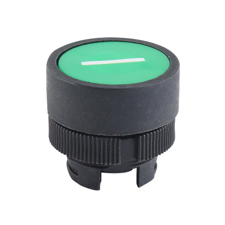 GXB2-EA331 Spring Return Green Round Plastic Flush Push Button Head