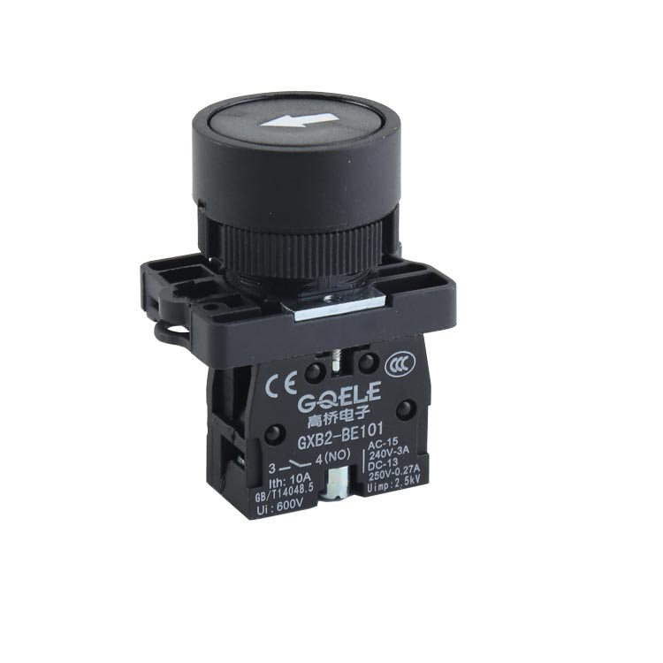 GXB2-EA3351 1NO Momentary Plastic Flush Push Button Switch Black Arrow Symbol