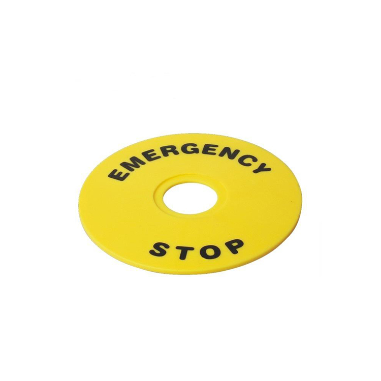 GXB2-ER90 Yellow Warning Circle For Emergency Stop Button 22mm Hole Outer Diameter 90mm