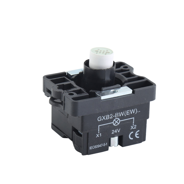 GXB2-EV6 Black White Plastic Direct Insertion Lamp Holder With No Push Rod