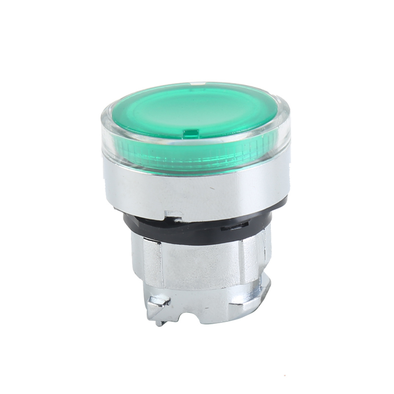 GXB4-BW33 Illuminated Momentary Round Green Higher Flush Push Button Head