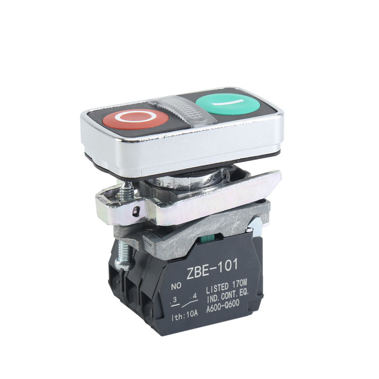 GXB4-BW82364 1NO & 1NC DualDouble Control Head Push Button Switch With Marked And Illuminated Flush Head