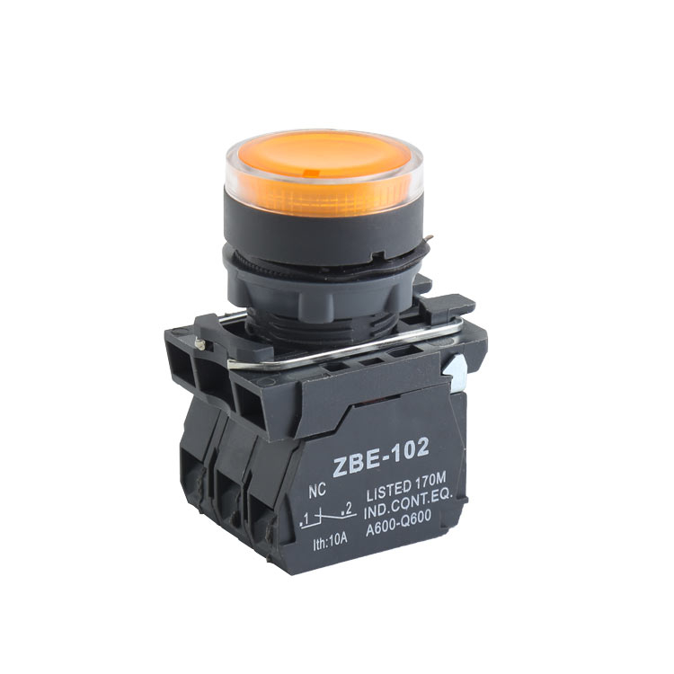 GXB4-EW3565 1NO&1NC Momentary Flush Push Button Switch Yellow Light