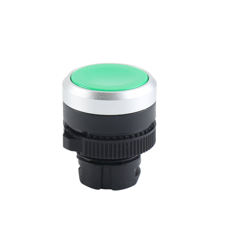 LA115-5-BN Momentary Flush Push Button Switch With Round Green Head