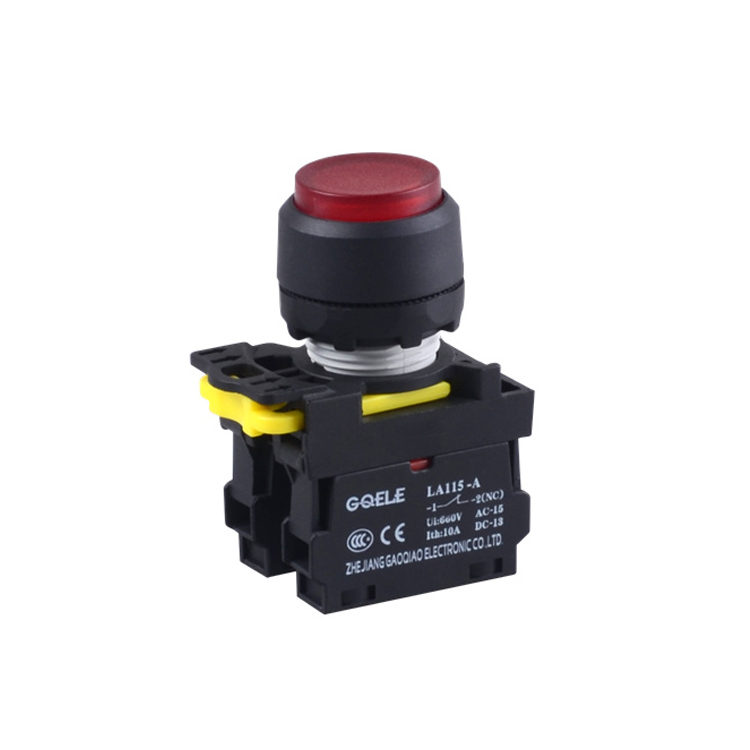 LA115-A1-11HD 1NO&1NC Momentary Illuminated Extended Flush Push Button With Red Light