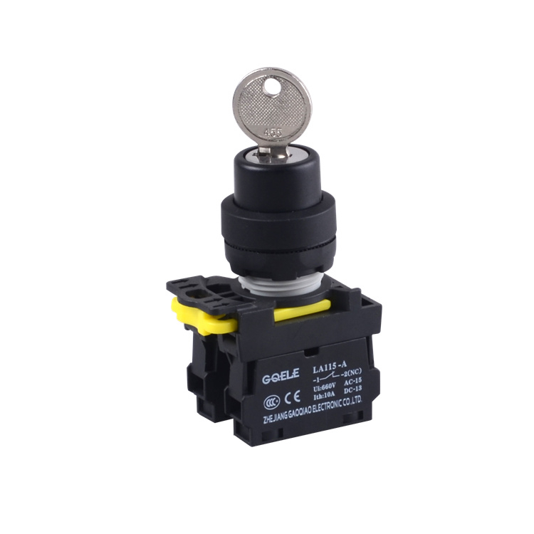 LA115-A1-11Y 1NO & 1NC Key Control Maintained 2-Position Keylock Push Button
