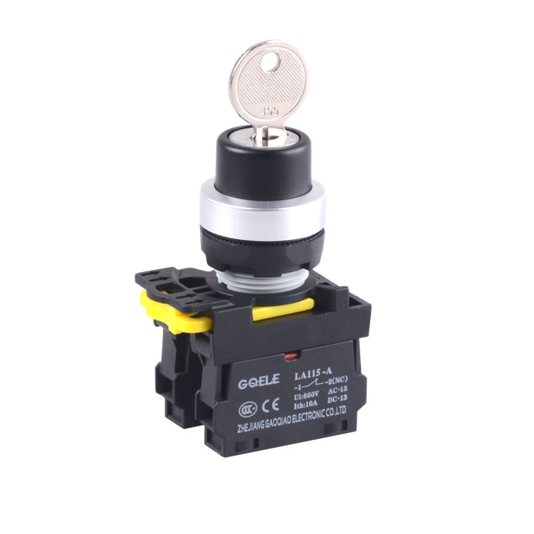 LA115-A2-11Y 1NO&1NC Key Control Maintained 2-Position Keylock Push Button Switch