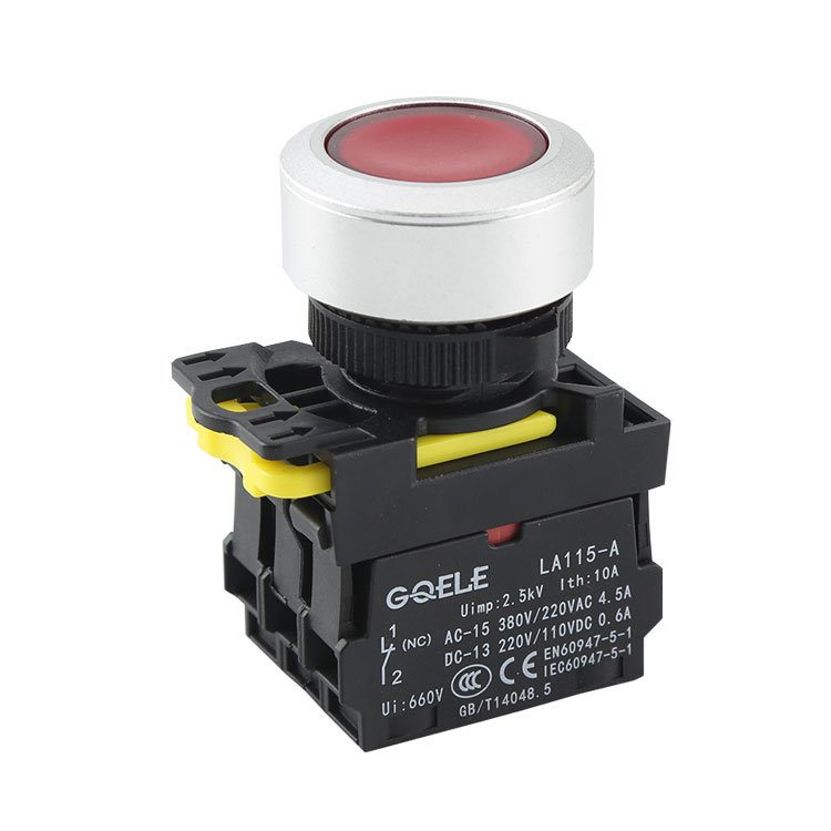 LA115-A5-11ED 30mm 1NO&1NC Plastic Momentary Flush Push Button
