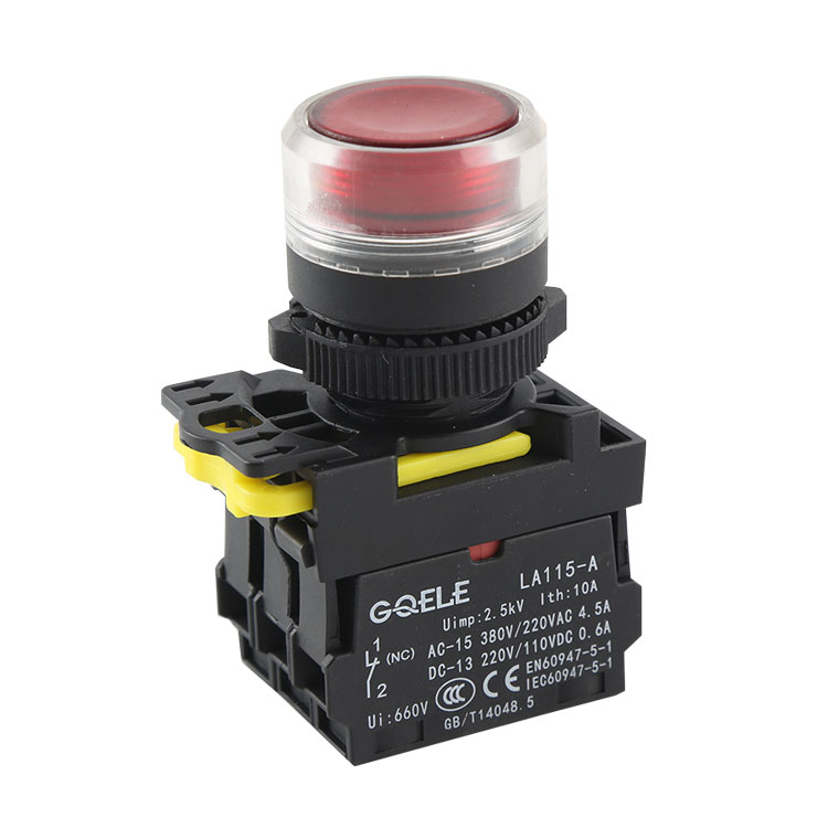 LA115-A5-11HFD Screw Terminal Waterproof 22mm Red LED Illuminated Push Button