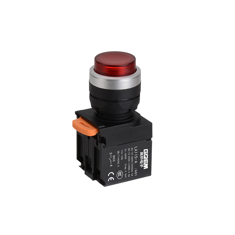 LA115-A5-11HTDA01 1NO&1NC Maintained Illuminated Extended Flush Push Button