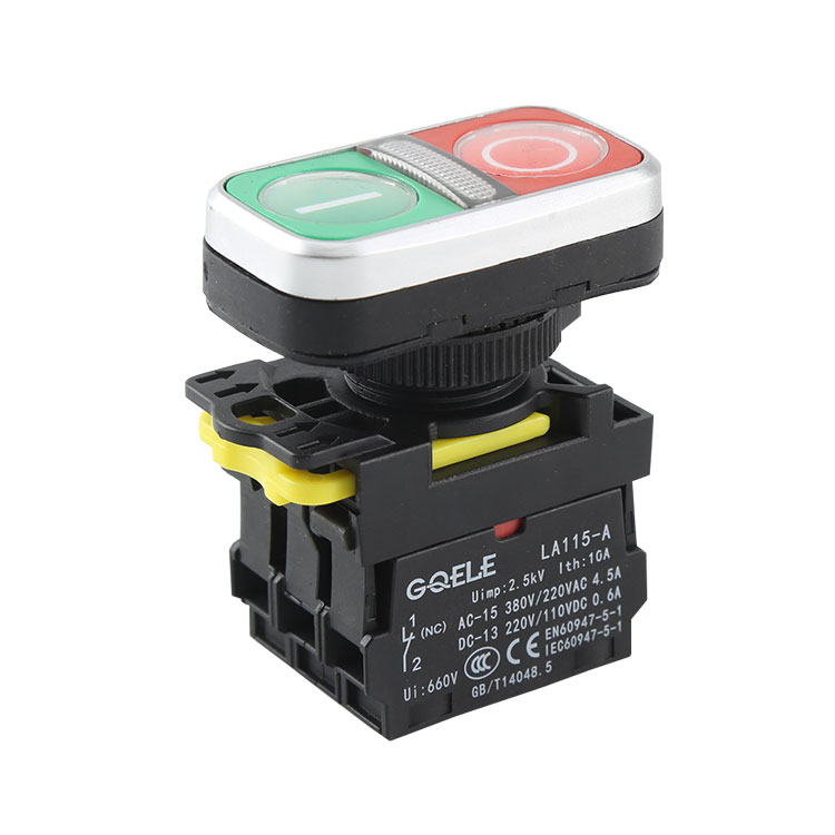 LA115-A5-11RD1 1NO&1NC Double Control Head Push Button With Illuminated