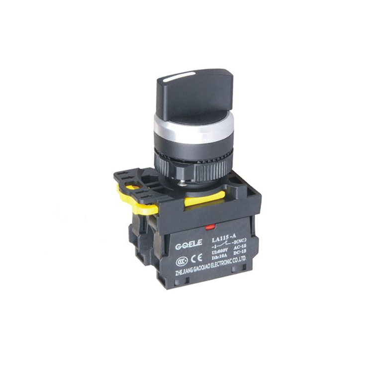 LA115-A5-20XS 22mm Latching 2NO 3-Position Rotary Switches With Short Selector Handle Lever
