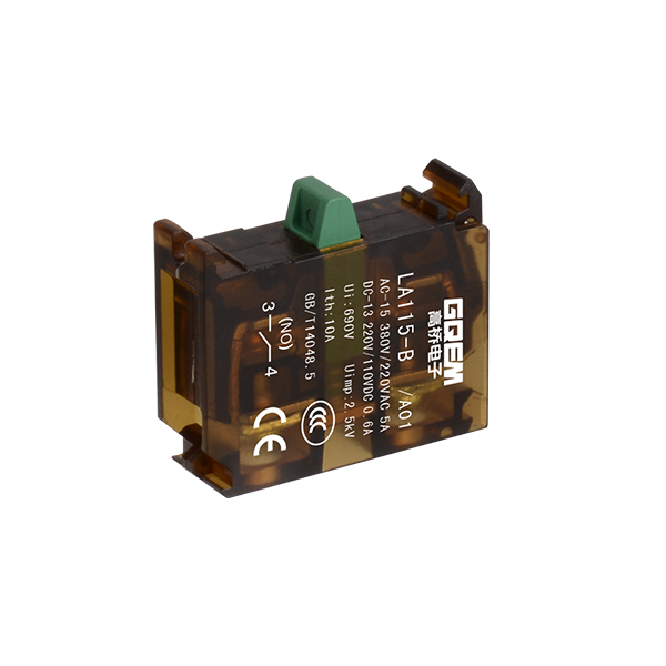 LA115-B-10-A01 1NO Transparent Brown Plastic Hard Normally Open Contact Bloc