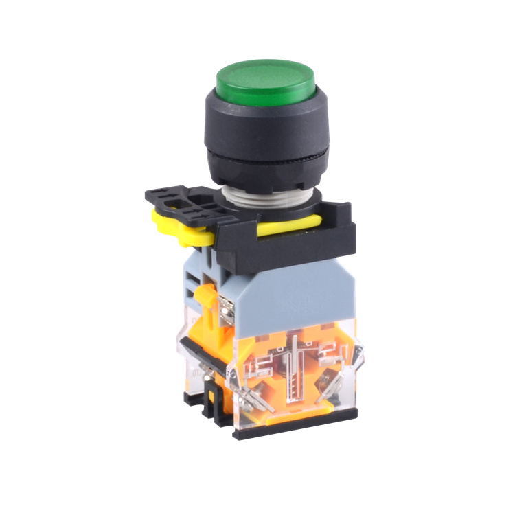 LA115-B1-11HD 1NO+1NC Momentary Illuminated Extended Flush Push Button Green Light