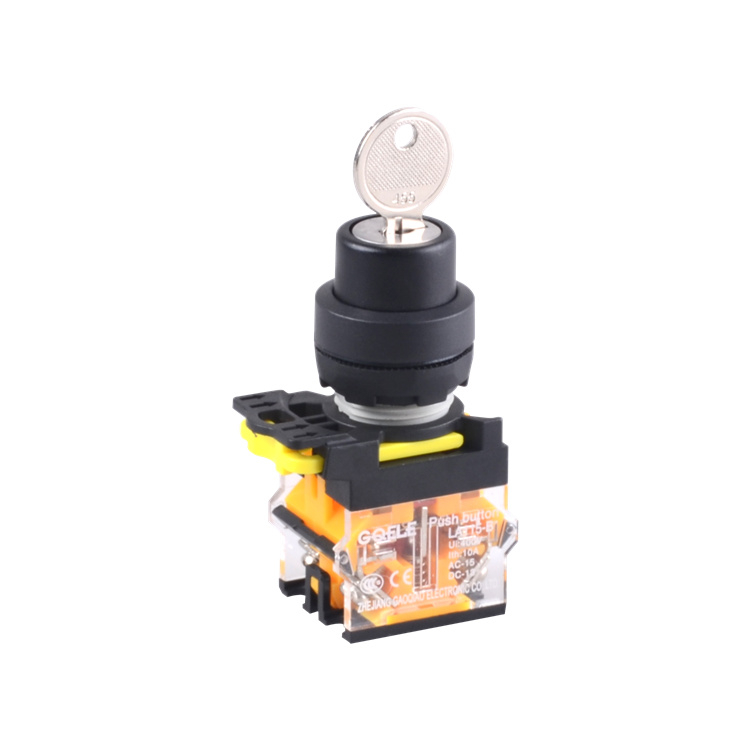 LA115-B1-11Y 1NO&1NC Plastic Key Control Maintained 2-Position Keylock Push Button