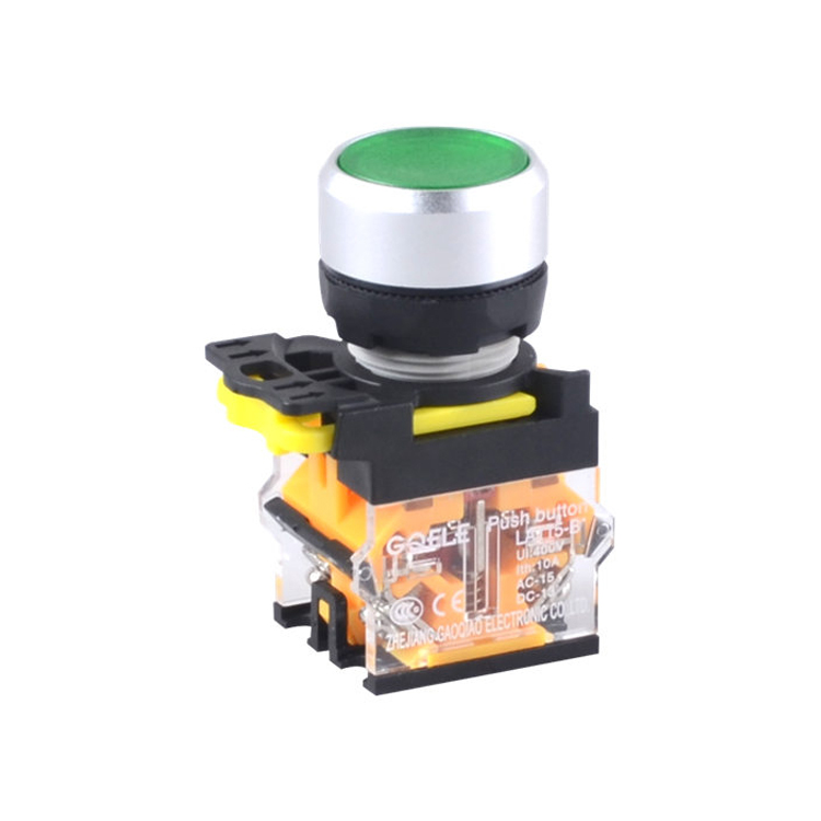 LA115-B2-11D 1NO&1NC Momentary Aluminum Flush Push Button Green Light