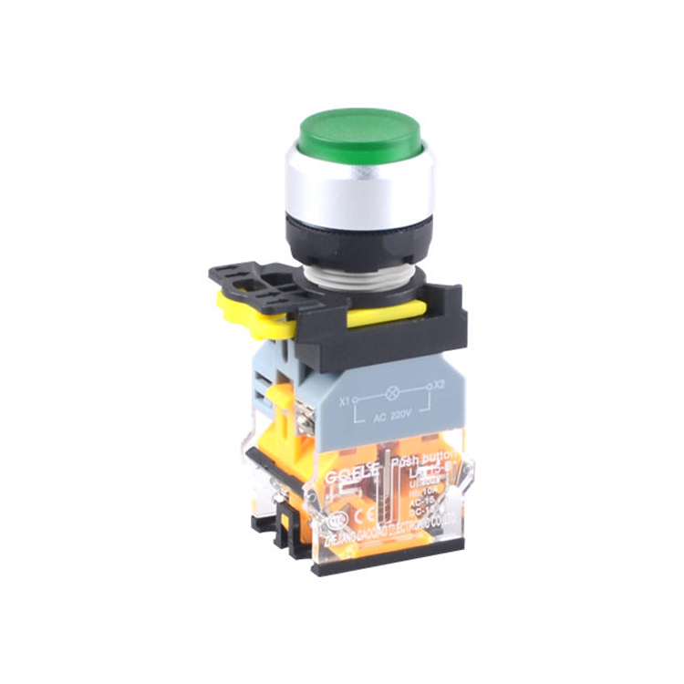 LA115-B2-11HD 1NO &1NC Momentary Extended Flush Push Button With Illuminated Green Light