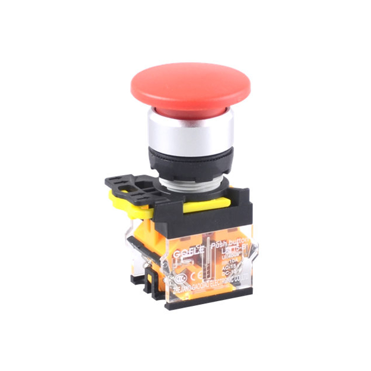 LA115-B2-11M 1NO&1NC Momentary Aluminum Mushroom Push Button