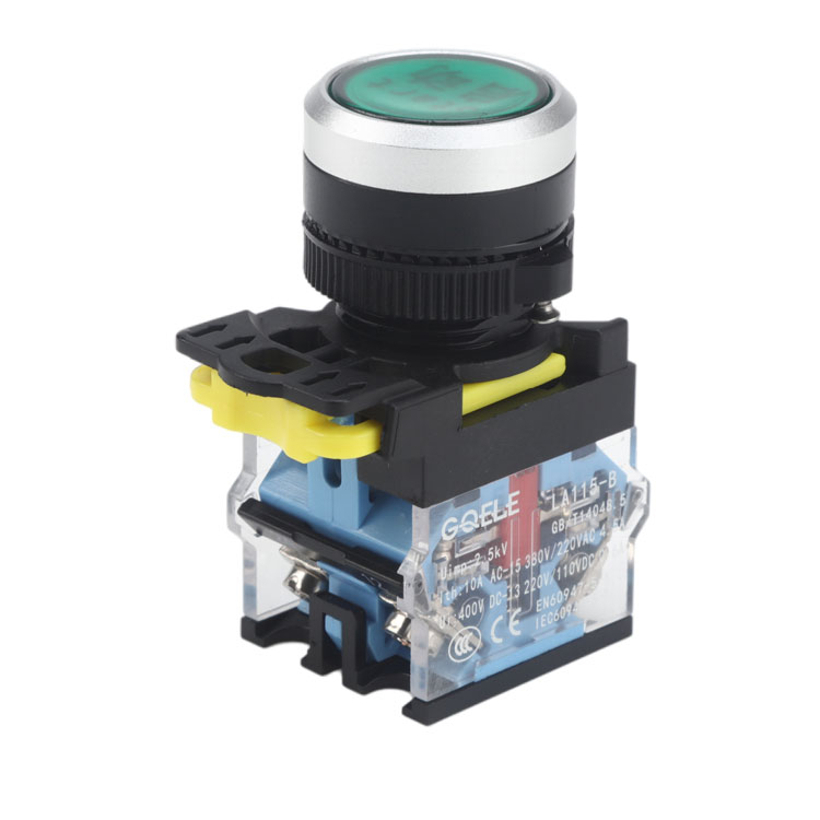 LA115-B5-11BD 1NO&1NC Momentary Flush Push Button Switch With Green Light