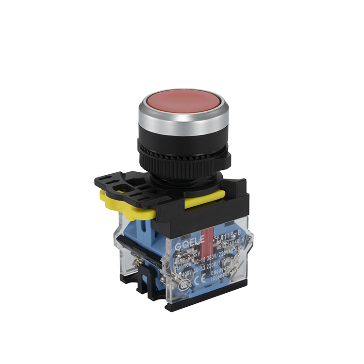 LA115-B5-11BN 1NO&1NC Reset Plastic Push Button With Round Red Head Without Light Power Switch (4)