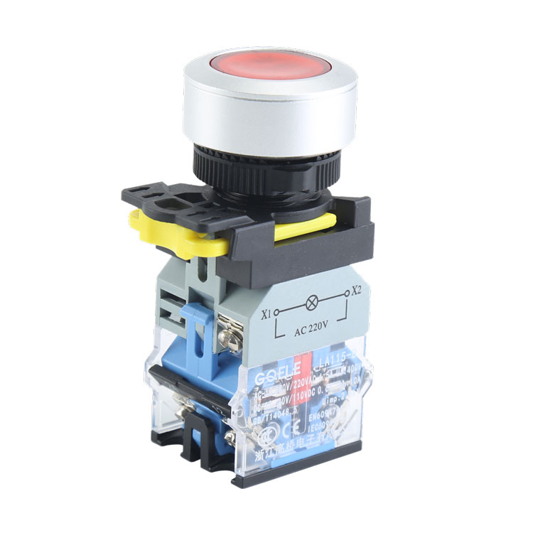 LA115-B5-11ED 30mm 1NO&1NC Momentary Plastic Push Button Switches With LED Red Light