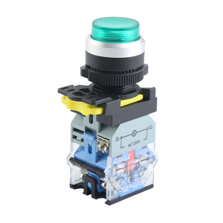 LA115-B5-11HD 1NO&1NC Momentary Illuminated Extended Flush Push Button With Green Light