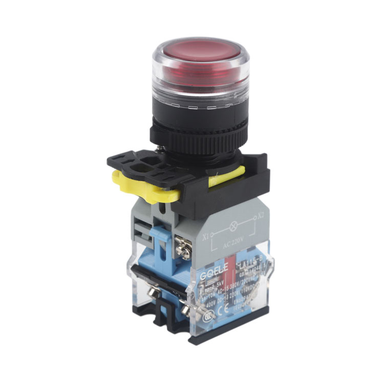 LA115-B5-11HFD 1NO&1NC Momentary Waterproof 22mm Higher Button With LED Red 220V Illuminated Switches