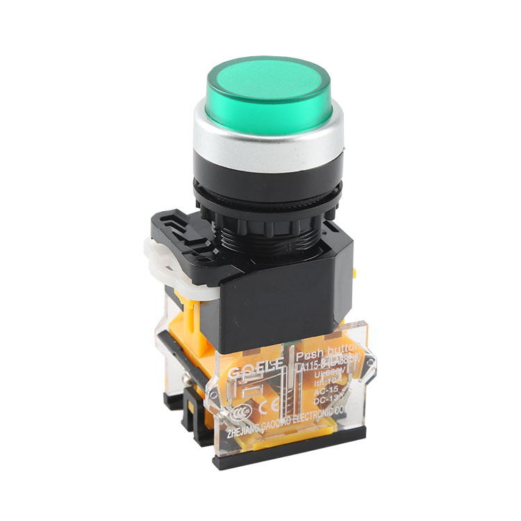 LA115-B8-11HD 1NO &1NC Momentary Extended Push Button Green Light
