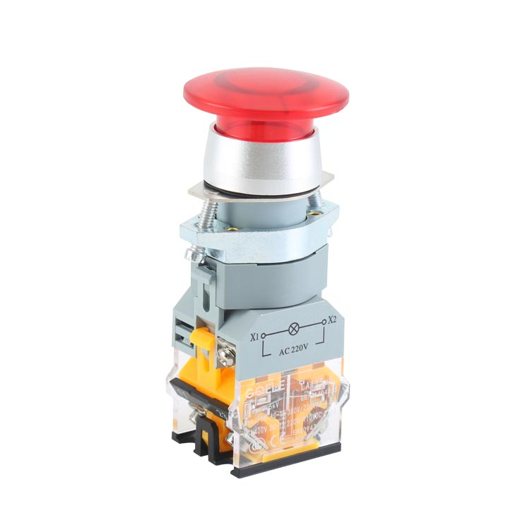 LA115-B9-11MD 1NO & 1NC Momentary & Illuminated Mushroom Push Button Switch