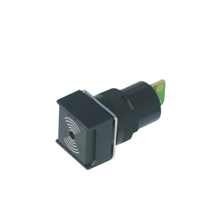 LA115-C-FB 16MM Plastic Black Shell Square Waterproof and Dust proof Buzzer Continuous Sound Alarm Switch