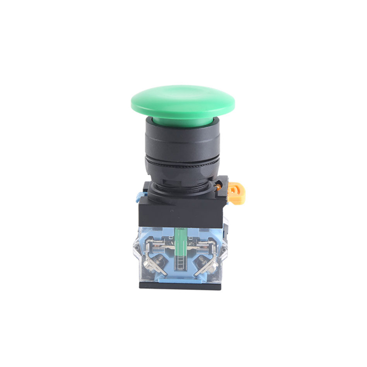 LA115-K-11M 1NO&1NC Green Momentary Mushroom Plastic Push Button Without Light