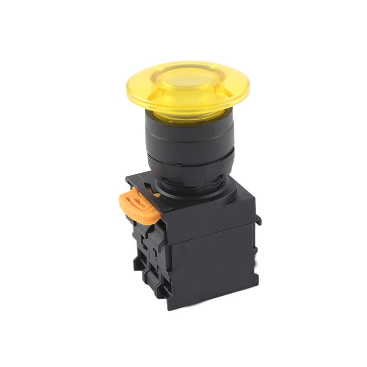 LA115-N-11MD 1NO&1NC Yellow Momentary Illuminated Mushroom Push Button