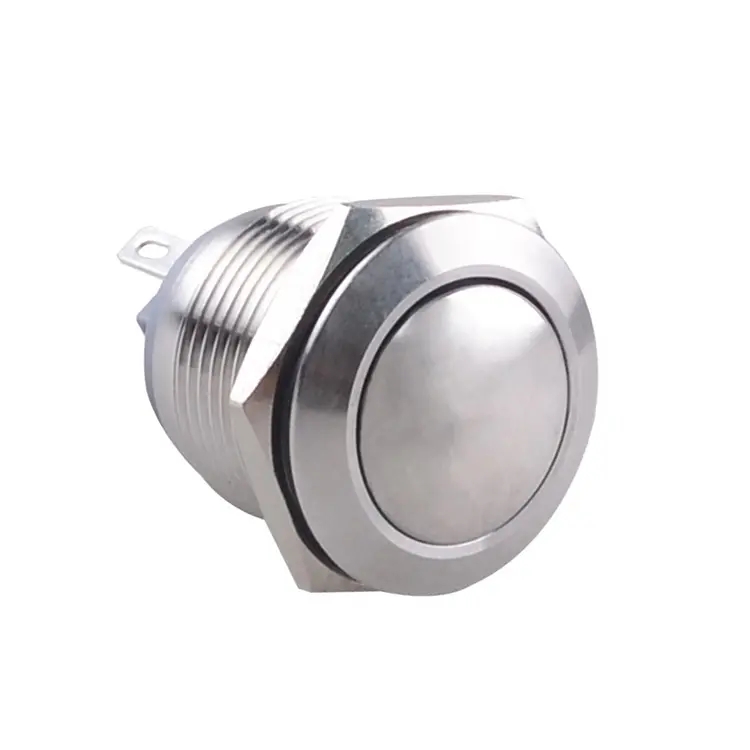 GL-19BA10-S 19mm 1NO Domed Head Anti Vandal Metal Push Button Switch Waterproof Stainless Steel Button