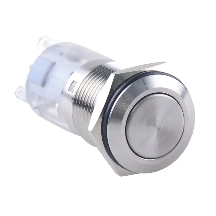 GL-19F11-SJ 19mm Momentary Flat Head 1NO1NC With Welding Connection